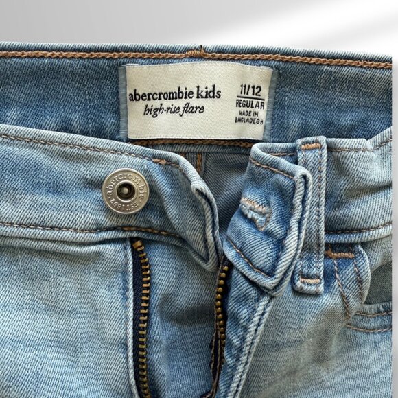 💙 Abercrombie Kids High Rise Flare Jeans Denim | Size 11/12 Regular - Picture 3 of 6